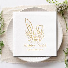 Happy Oaster Floral Bunny Oars Personalisiert Name Servietten Mit Folie