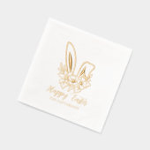 Happy Oaster Floral Bunny Oars Personalisiert Name Servietten Mit Folie (Links)