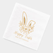 Happy Oaster Floral Bunny Oars Personalisiert Name Servietten Mit Folie (Links)
