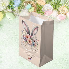 Happy Oaster Floral Bunny Oars Pink Mittlere Geschenktüte
