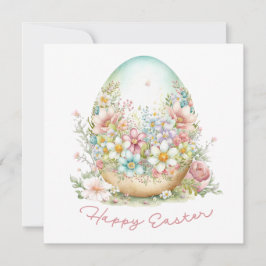 Happy Oaster Floral Easter Egg Karte