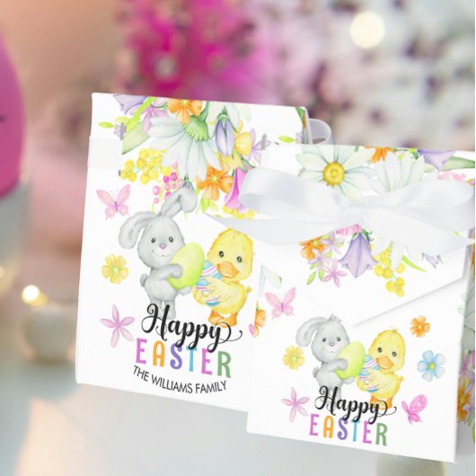 Happy Oaster Floral Niedlich Bunny & Chick Geschenkschachtel