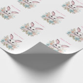 Happy Oaster Floral Ostern Bunny Rabbit Geschenkpapier (Ecke)