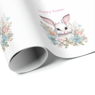 Happy Oaster Floral Ostern Bunny Rabbit Geschenkpapier