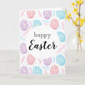 Happy Oaster Floral Pastel Ostereier Karte (Gelbe Blume)