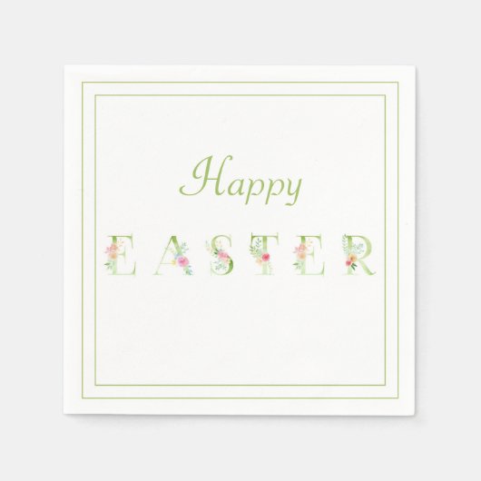 Happy Oaster Floral Print Serviette (Vorderseite)