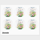 Happy Oaster Floral Runder Aufkleber (Blatt)