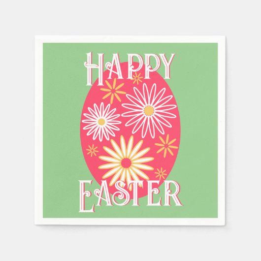 Happy Oaster Floral Serviette (Vorderseite)