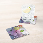 Happy Oaster Floral Spring Chicken Rechteckiger Pappuntersetzer (Vor Ort)