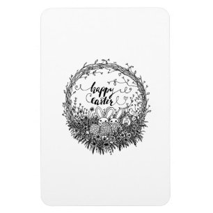 Happy Oaster Floral Wreath Art Magnet