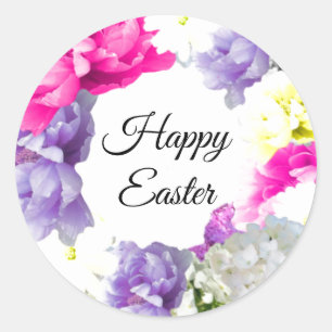 Happy Oaster Floral Wreath Sticker