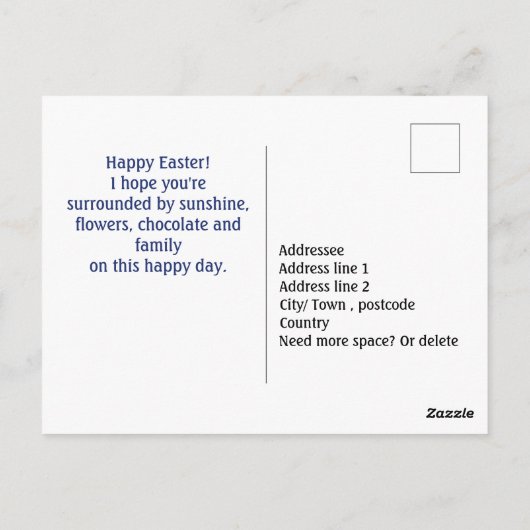 Happy Oaster (folk) Gelbe Postkarte (Rückseite)
