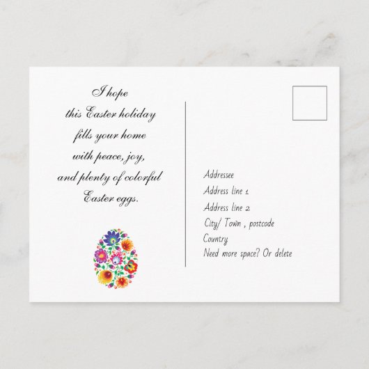 😍 Happy Oaster (Folklore) anpassbar Postkarte (Rückseite)