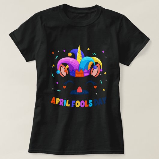 Happy Oaster Fools Day 1. April Unicorn Face Girl T-Shirt (Design vorne)