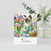 Happy Oaster for Cat Lovers Ei Jäger Postkarte (Stehend Vorderseite)