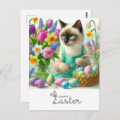 Happy Oaster for Cat Lovers Ei Jäger Postkarte (Vorne/Hinten)