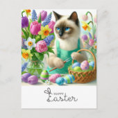 Happy Oaster for Cat Lovers Ei Jäger Postkarte (Vorderseite)