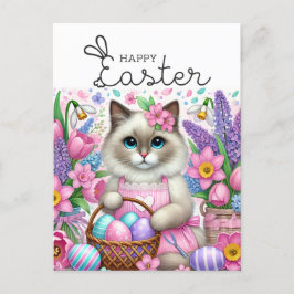 Happy Oaster for Cat Lovers Postkarte
