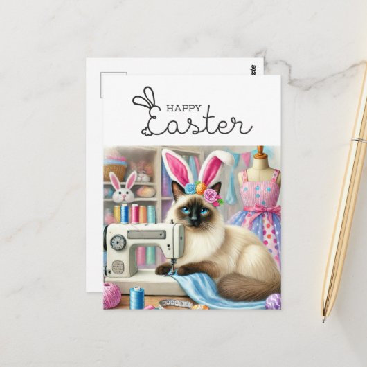 Happy Oaster for Cat Lovers Postkarte (Vorderseite/Rückseite Beispiel)