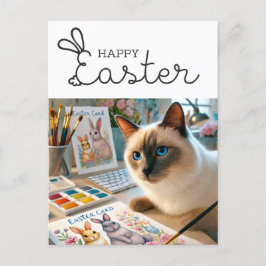 Happy Oaster for Cat Lovers Postkarte