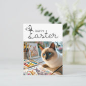 Happy Oaster for Cat Lovers Postkarte (Stehend Vorderseite)