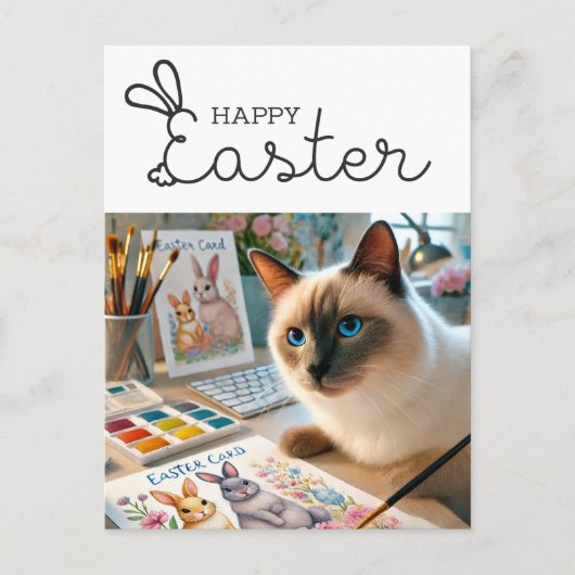 Happy Oaster for Cat Lovers Postkarte (Vorderseite)