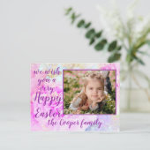Happy Oaster Foto Frame Peony Blume Postkarte (Stehend Vorderseite)
