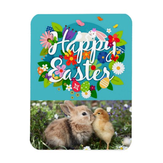 Happy Oaster Foto Magnet (Vertikal)