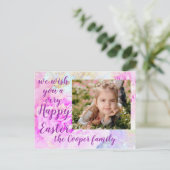 Happy Oaster Foto Postkarte (Stehend Vorderseite)