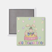 Happy Oaster Funny Bunny Magnet (Vorderseite/Rückseite)