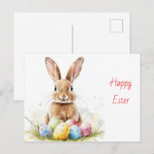 Happy Oaster - Funny Bunny mit Egg Delight Postkarte (Vorne/Hinten)
