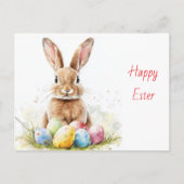 Happy Oaster - Funny Bunny mit Egg Delight Postkarte (Vorderseite)
