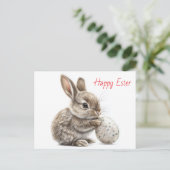 Happy Oaster - Funny Bunny mit Egg Delight Postkarte (Stehend Vorderseite)