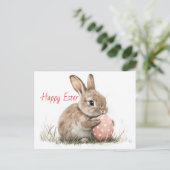 Happy Oaster - Funny Bunny mit Egg Delight Postkarte (Stehend Vorderseite)