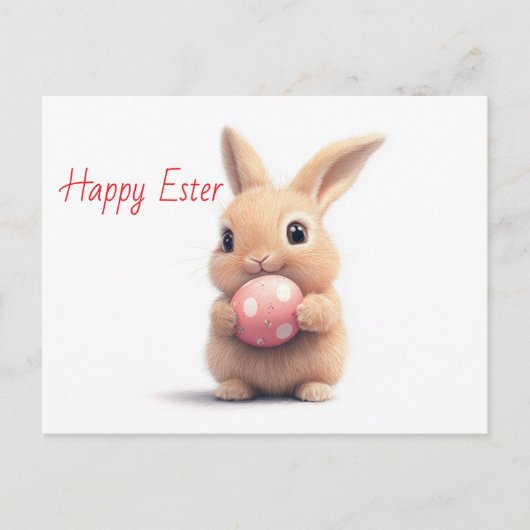 Happy Oaster - Funny Bunny mit Egg Delight Postkarte (Vorderseite)