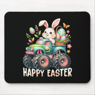 Happy Oaster Funny Construction Trucks Kids Bunny Mousepad