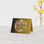 Happy Oaster Funny Grußkarte Karte (Gelbe Blume)