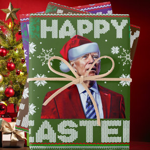 Happy Oaster Funny Joe Biden Weihnachten 2023 Geschenkpapier Set