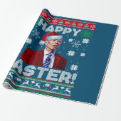 Happy Oaster Funny Joe Biden Weihnachten Blau Geschenkpapier (Ungerollt)