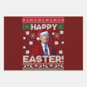Happy Oaster Funny Joe Biden Weihnachten Geschenkpapier Set (Vorderseite 2)