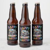 Happy Oaster Funny Monster Truck Crush Eggs Bierflaschenetikett (Flaschen)