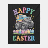 Happy Oaster Funny Monster Truck Crush Eggs Fleecedecke (Vorderseite)
