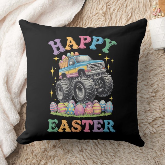 Happy Oaster Funny Monster Truck Crush Eggs Kissen (Decke)