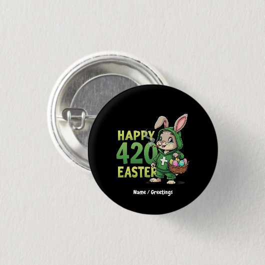 Happy Oaster Funny Osterfest Sonniges Design Lover Button (Vorne & Hinten)
