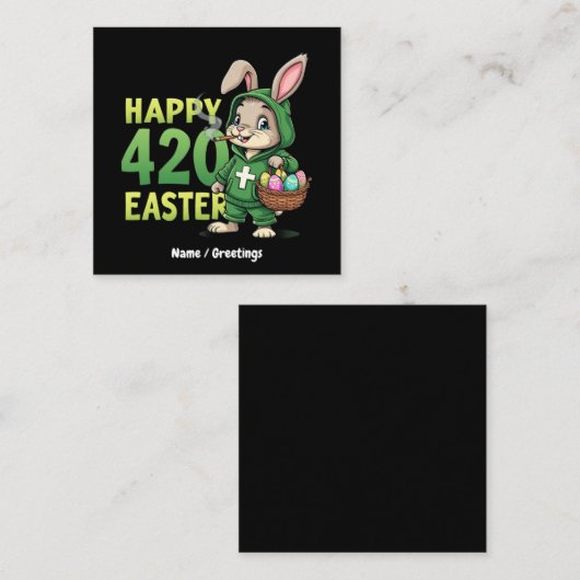 Happy Oaster Funny Osterfest Sonniges Design Lover Quadratische Visitenkarte (Vorne/Hinten)