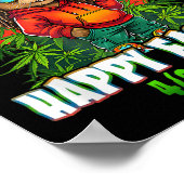 Happy Oaster Funny Smoking Osterfeier Bunny Funny Poster (Ecke)