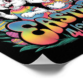 Happy Oaster Funny Smoking Osterfeier Bunny Men Da Poster (Ecke)