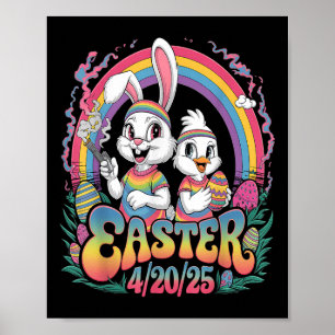 Happy Oaster Funny Smoking Osterfeier Bunny Men Da Poster