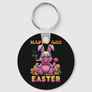 Happy Oaster Funny Smoking Osterfest Bunny Gift Me Schlüsselanhänger