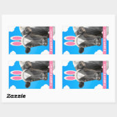 Happy Oaster für alle Funny Cow in den sonnigen Oh Rechteckiger Aufkleber (Blatt)